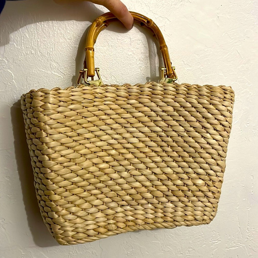 Capellini Straworld Bamboo Handle Purse